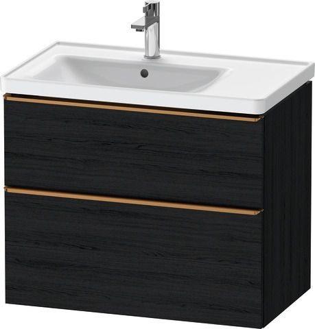 Duravit D-Neo Waschtischunterbau wandhängend Eiche Schwarz Matt 784x452x625 mm - DE4357004160000