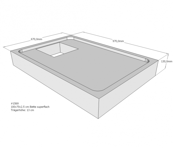 Neuesbad Wannenträger für Bette superflach superflach 700x1000x25