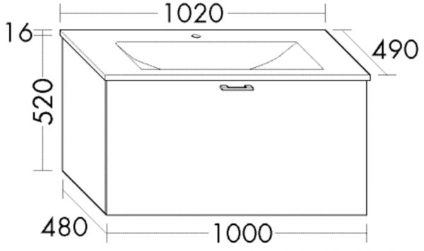 Burgbad Mineralguss Waschtisch-Set Sys30 PG1 Aqua Marone Dekor Trüffel/Alpinweiss, SFGJ102F1718C000