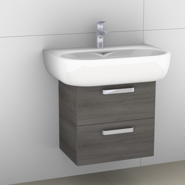 Artiqua 413 Waschtischunterschrank für 4U 123470 Graphit Struktur quer, 413-WU2L-K20-7070-401