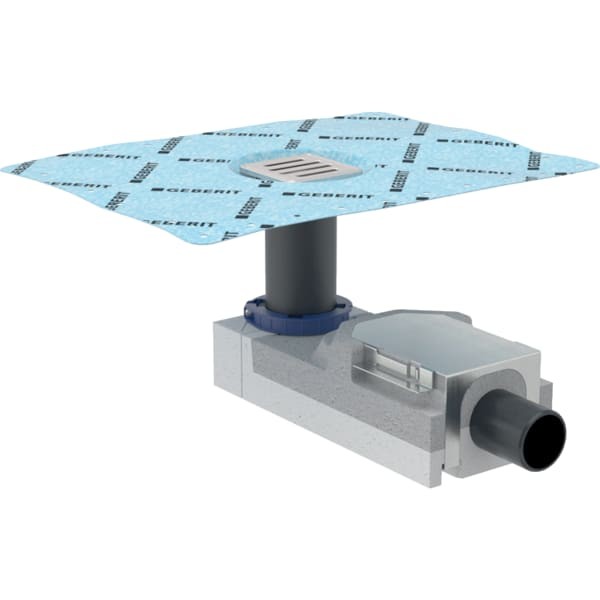Geberit Bodenablauf für bodenebene Dusche Fußbodenaufbauhöhe ab 90 mm d50, 154050001