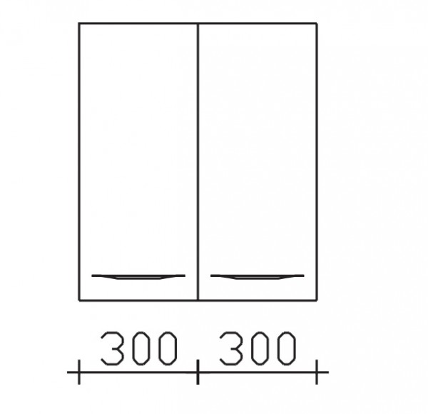 Pelipal Serie 6025 Wandschrank 6025-WS60-01-17, B:600, H:700, T:170mm