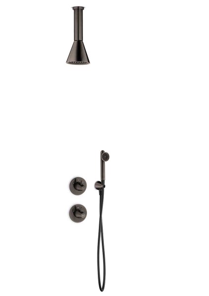 JEE-O cone 04 Decken-Duschkombination mit Thermostat und Umsteller, gun metal, 900-6446