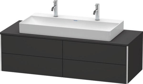 Duravit XSquare Konsolenwaschtischunterbau wandhängend Graphit Supermatt 1400x548x400 mm - XS4915M80