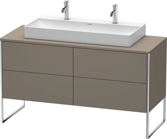 Duravit XSquare Konsolenwaschtischunterbau bodenstehend Flanell Grau Seidenmatt 1400x548x778 mm - XS