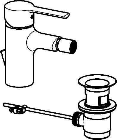Hansa Einhand-Einlochbatterie für Sitzwaschbecken Hansaronda 3.5 0306 verchromt