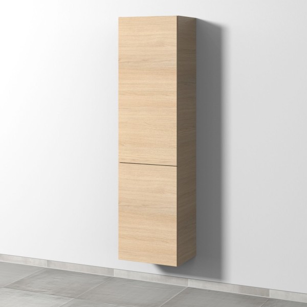 Sanipa 3way Stauraumschrank mit 1 Tür und 1 Wäschekorbklappe, Eiche-Nordic