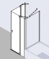 Vorschau: Kermi Eck-Halbteil rechts Vorschau: Kermi Eck-Halbteil rechts Raya EPR 1230x2000, silber mattglanz, ESG klar, RAEPR123201AK