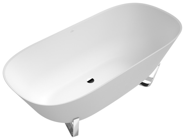 Villeroy & Boch Badewanne Antheus 1750x800x632mm Duo Freistehend Stone White Q175ANH7F400VRW