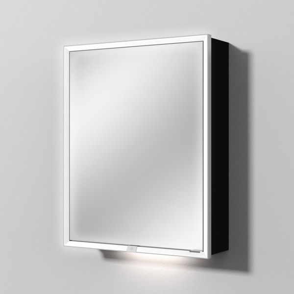 Sanipa Reflection Spiegelschrank MILO 60 mit LED-Beleuchtung, Schwarz-Matt, AU03008