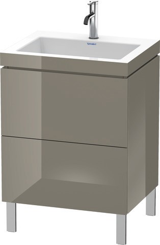 Duravit L-Cube c-bonded Set bodenstehend Flanell Grau Hochglanz 600x480x698 mm - LC6936O8989