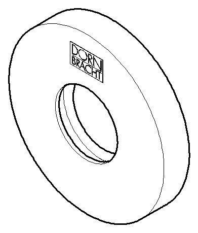 Dornbracht Rosette DB Logo Ersatzteile 092722503 D. 55 x D. 27 x 9 mm Champagne (22kt Gold)