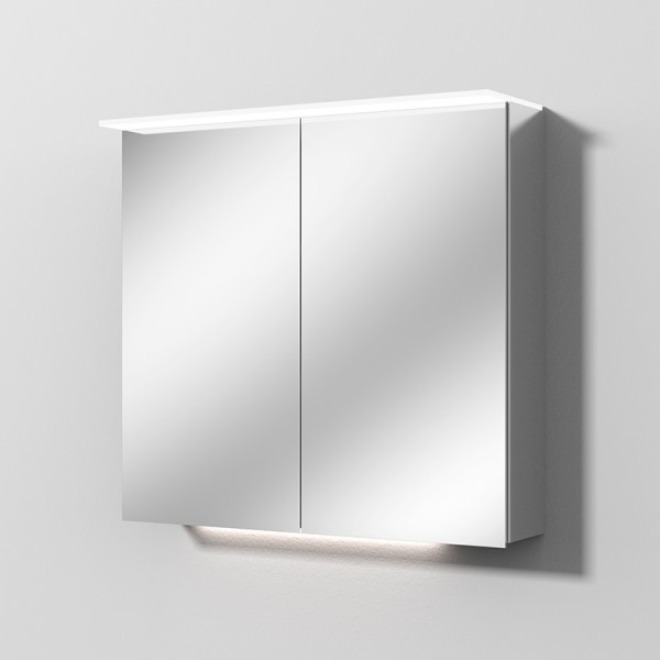 Sanipa Reflection Aluminium-Spiegelschrank ANNY 80 mit LED-Lichtsegel, AU3629Z