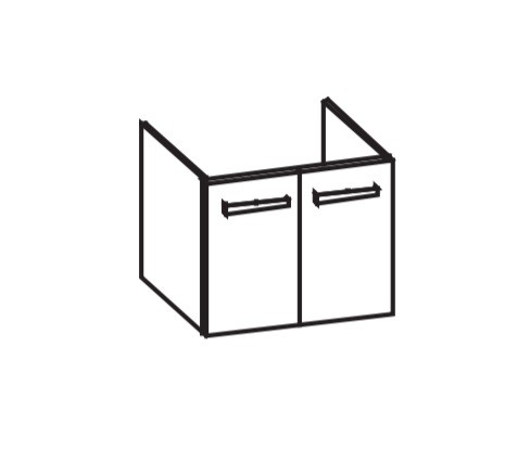 Artiqua 411 Waschtischunterschrank für D-Code 034265, Eiche Weiß quer NB, 411-WU2T-D30-7186-440