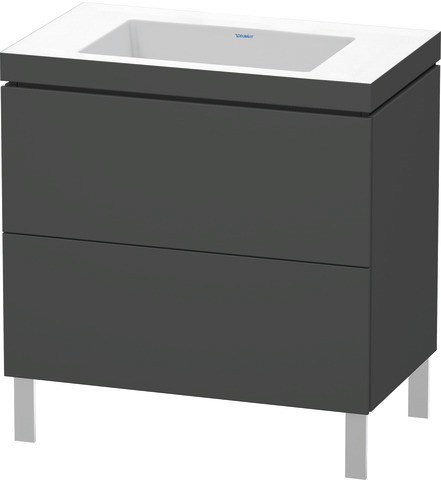 Duravit L-Cube c-bonded Set bodenstehend Graphit Matt 800x480x698 mm - LC6937N4949
