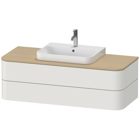 Duravit Happy D.2 Plus Konsolenwaschtischunterbau wandhängend Nordic Weiß Seidenmatt 1300x550x408 mm