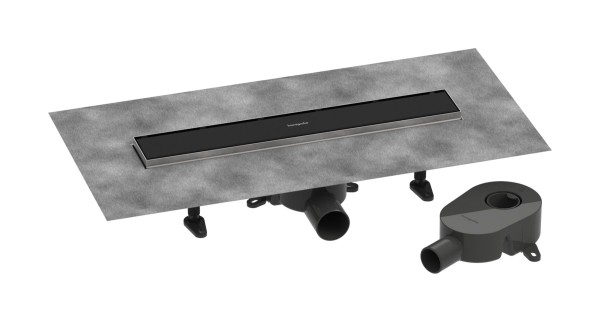 Hansgrohe Komplettset Duschrinne RainDrain Go 500 rücks.beflies.Stand./flache Instal. mattschwarz,