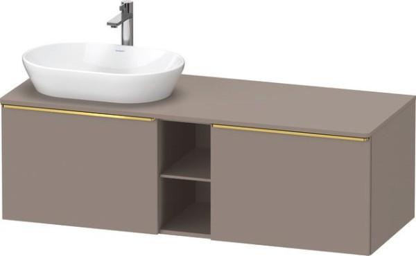 Duravit D-Neo Konsolenwaschtischunterbau wandhängend Basalt Matt 1400x550x459 mm - DE4950L34430000