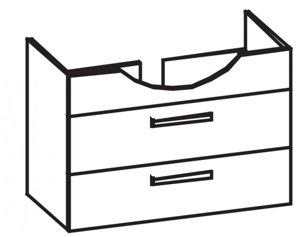 Artiqua 413 Waschtischunterschrank für Felino 124100 Sangallo Grau quer, 413-WU2L-K31-7154-432
