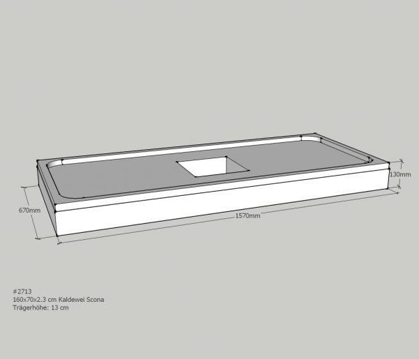 Neuesbad Wannenträger für Kaldewei Scona 700x1600x23