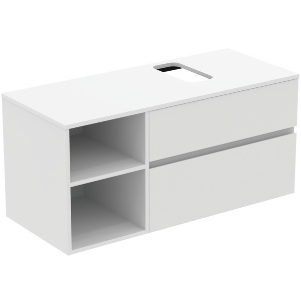 Ideal Standard Waschtischunterschrank Finesse Ausch.rechts 1202x505x558mm 2 Auszüge Weiss matt, E350
