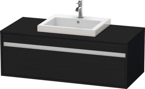 Duravit Ketho Konsolenwaschtischunterbau wandhängend Eiche Schwarz Matt 1200x550x426 mm - KT67960161