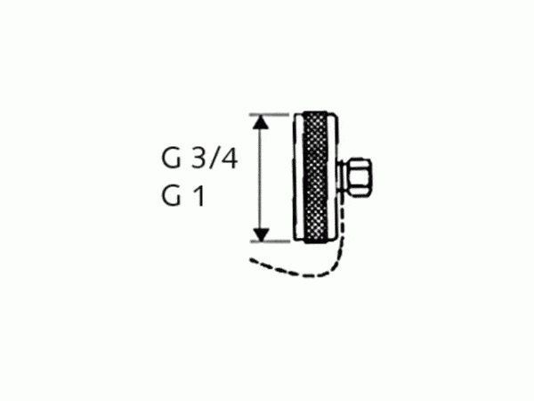 Schell Verschlusskappe G 3/4 IG messing mit Kette Dichtscheibe