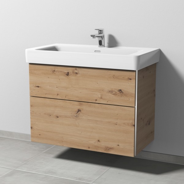 Sanipa 3way Waschtischunterbau zu Laufen Pro S Waschtisch mit 2 Auszügen, Eiche Natural-Touch