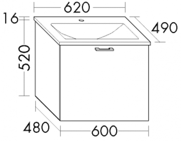 Burgbad Mineralguss Waschtisch-Set Sys30 PG1 Aqua Eiche Dekor Merino/Alpinweiss, SFGJ062F2813C0001