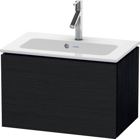 Duravit L-Cube Waschtischunterbau wandhängend Eiche Schwarz Matt 620x391x400 mm - LC615601616