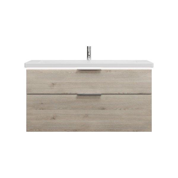 Burgbad Keramik Waschtisch-Set Eqio Eiche Dekor Flanelle/Alpinweiss, SEZC123F2632C0001