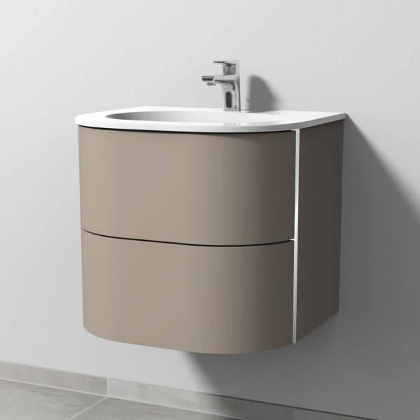 Sanipa 4balance Keramik-Set mit 2 Auszügen, Sandgrau-Matt, DL40167