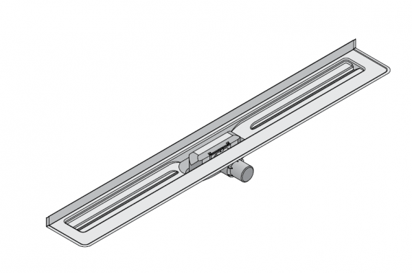 I-DRAIN Korpus Basic 57 mm Wand, 70cm,1Siphon waagr.DN40,Butylklebeband