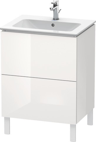 Duravit L-Cube Waschtischunterbau bodenstehend Weiß Hochglanz 620x481x704 mm - LC662508585