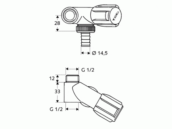 Schell NA-Ventil COMFORT mit RFV 1/2" chrom für Einzelzapfstellen