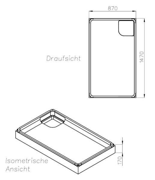 Neuesbad Wannenträger für Duravit D-Code 150x90