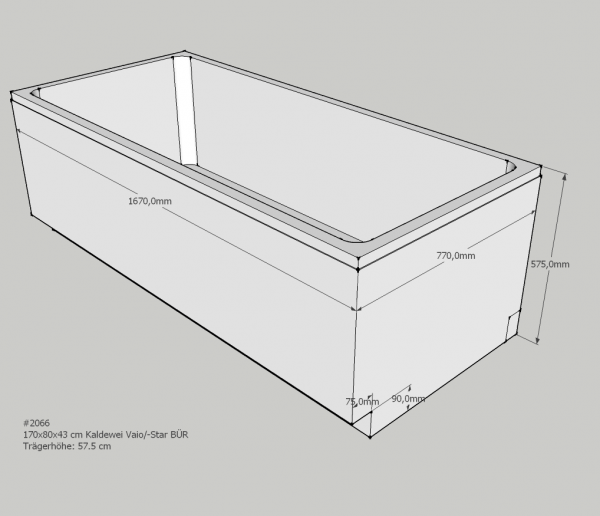 Neuesbad Wannenträger für Kaldewei Vaio/Star Nr.960/961 170x80