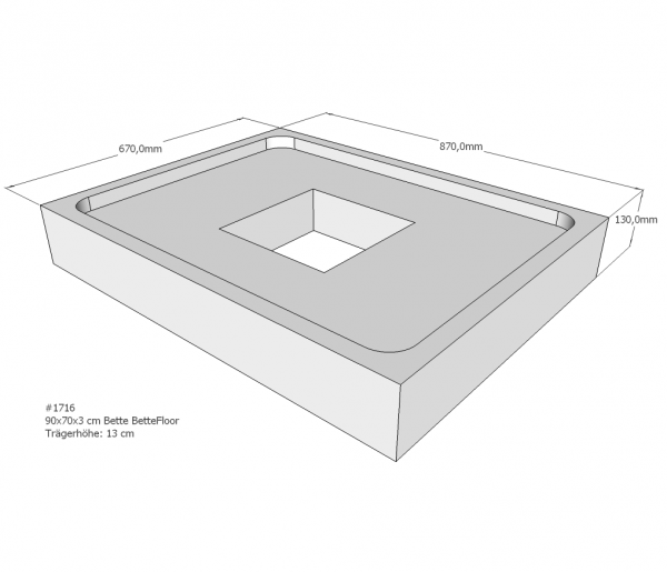 Neuesbad Wannenträger für Bette Floor 900x700