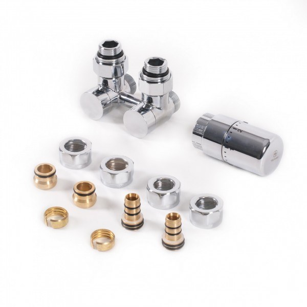 Terma Set Absperr-Verbundeckventil 50mm SC GW 3/4" (GZ 1/2")-Ø16x2, Ø15 , WRZOSSC1-CR, Chrom