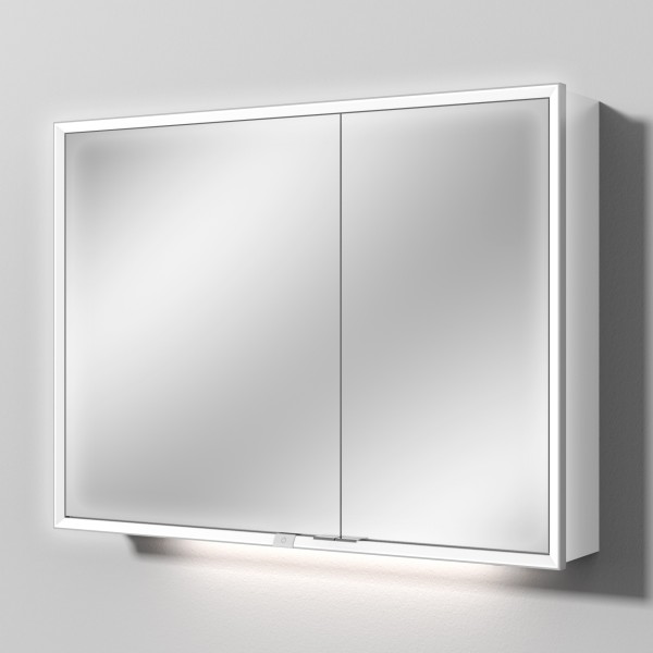 Sanipa Reflection Spiegelschrank MILO 100 mit LED-Beleuchtung, Weiß-Glanz, AU03478