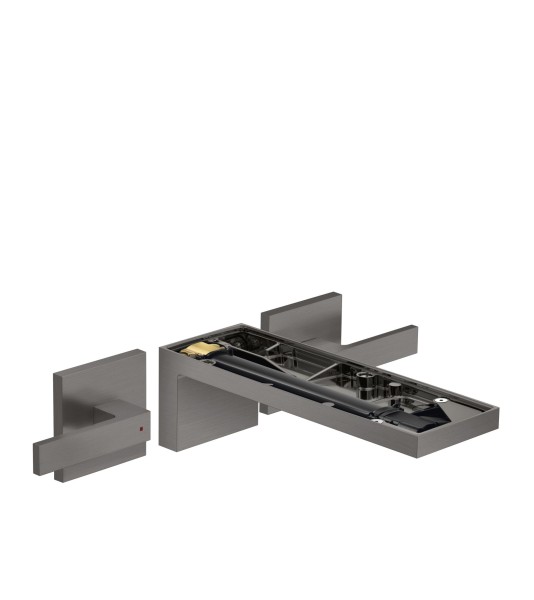 Hansgrohe 3-Loch Waschtischm. Axor MyEdition F-Set Wandmontage o.Platte, brushed black chrome, 47082
