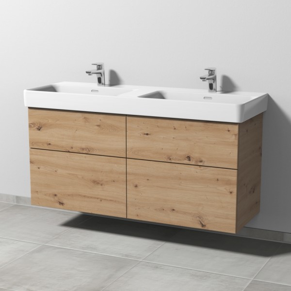 Sanipa 3way Waschtischunterbau zu Laufen Pro S Waschtisch mit 4 Auszügen, Eiche Natural-Touch