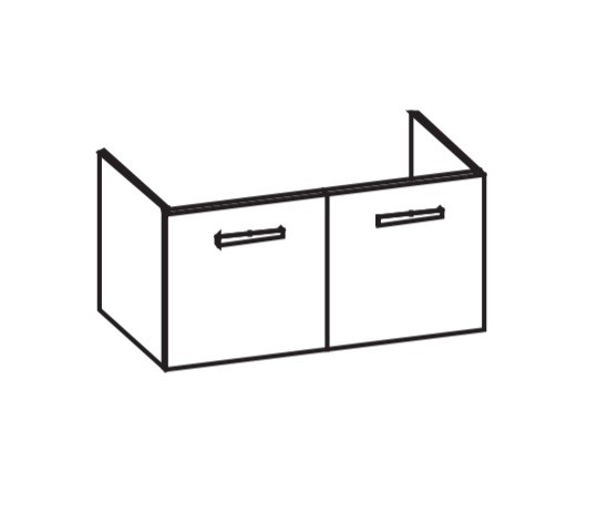 Artiqua 411 Waschtischunterschrank für Vero 032910 Eiche Weiß quer NB, 411-WU2T-D08-7186-440