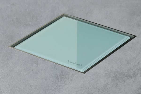 ESS Aqua Jewel Quattro 10x10 cm, Glas Grün, variable Sperrwasserhöhe von 50 bis 25 mm, AJQ-10x10-GG