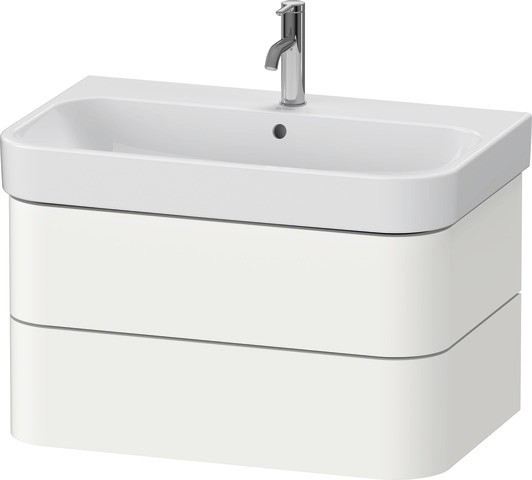 Duravit Happy D.2 Plus Waschtischunterbau wandhängend Weiß Seidenmatt 775x490x415 mm - HP43870363600