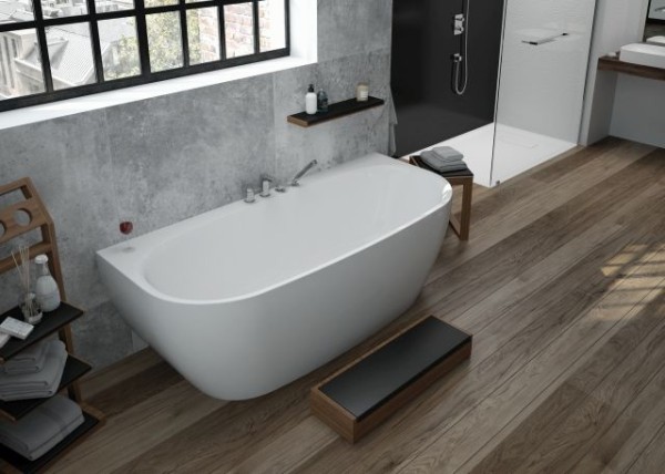 Hoesch Badewanne iSensi Vorwand 1700x750 Monolith mit Überlauf in Weiss