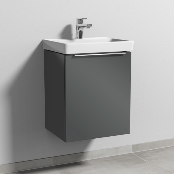 Sanipa 3way Waschtischunterbau zu Villeroy & Boch Avento Waschtisch mit 1 Tür, Anthrazit-Glanz
