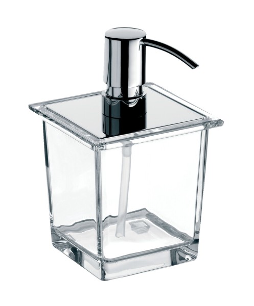 emco liaison Seifenspender für Reling Glasteil klar, Metallpumpe,365 ml, chrom,182100106