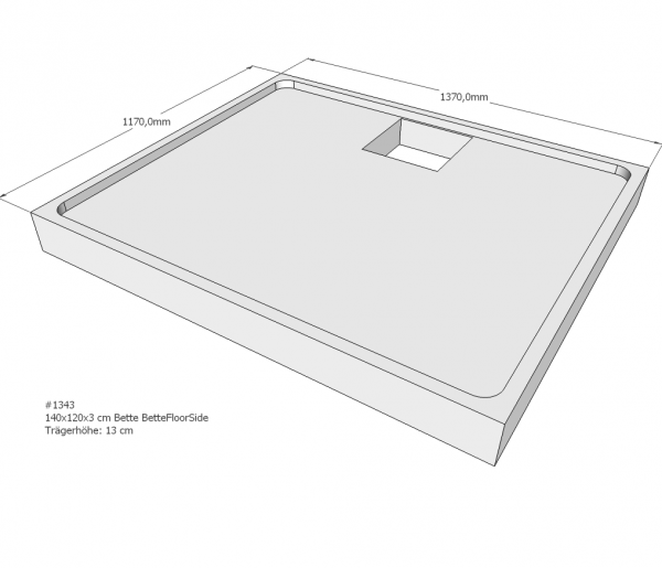 Neuesbad Wannenträger für Bette Floor Side 1400x1200