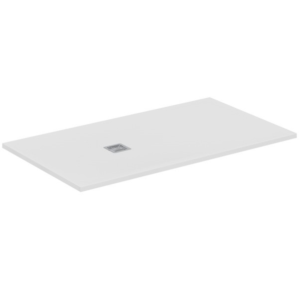 Ideal Standard Rechteck-Duschwanne Ultra Flat S + 1600x900mm Abl.55cm Mitte/Seite Weiss, T5601FR